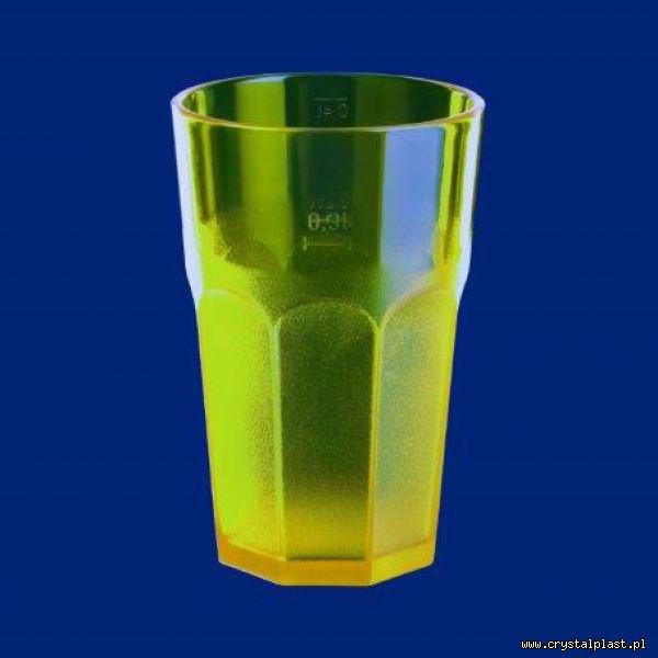 Plastikowa szklanka Caipirinha częściowo mrożona 0,3l SAN - żółta żółte szklanki