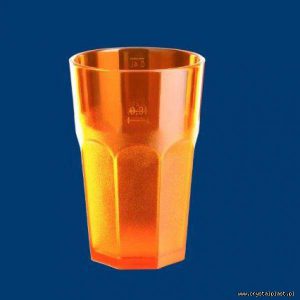 Plastikowa szklanka Caipirinha częściowo mrożona 0,3l SAN - pomarańczowa pomarańczowe szklanki