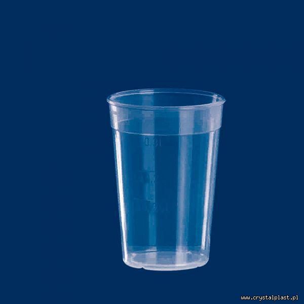 Plastikowy kubek transparentny PP 0,3l litra kubki plastikowe transparentne przeźroczyste